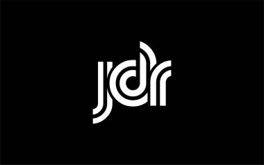 JDR Yaratıcı Eşsiz Modern Harf Logosu Tasarımı. Benzersiz bir harf dizaynına sahip stilize logo, soyut minimalist estetik ve modern cazibe sunar.