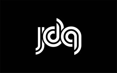 JDQ Yaratıcı Eşsiz Modern Harf Logosu Tasarımı. Benzersiz bir harf dizaynına sahip stilize logo, soyut minimalist estetik ve modern cazibe sunar.