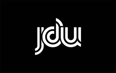 JDU Yaratıcı Eşsiz Modern Harf Logosu Tasarımı. Benzersiz bir harf dizaynına sahip stilize logo, soyut minimalist estetik ve modern cazibe sunar.