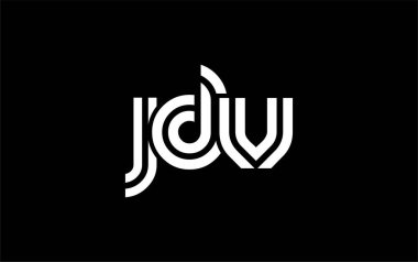 JDV Yaratıcı Eşsiz Modern Harf Logosu Tasarımı. Benzersiz bir harf dizaynına sahip stilize logo, soyut minimalist estetik ve modern cazibe sunar.