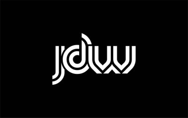 JDW Yaratıcı Eşsiz Modern Harf Logosu Tasarımı. Benzersiz bir harf dizaynına sahip stilize logo, soyut minimalist estetik ve modern cazibe sunar.