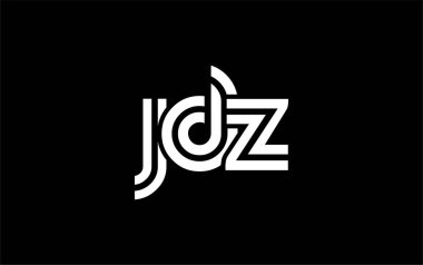 JDZ Yaratıcı Eşsiz Modern Harf Logosu Tasarımı. Benzersiz bir harf dizaynına sahip stilize logo, soyut minimalist estetik ve modern cazibe sunar.