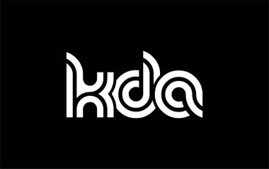 KDA Yaratıcı Eşsiz Modern Harf Logosu Tasarımı. Benzersiz bir harf dizaynına sahip stilize logo, soyut minimalist estetik ve modern cazibe sunar.