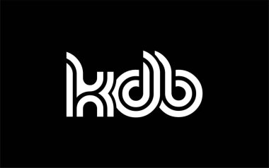 KDB Yaratıcı Eşsiz Modern Harf Logosu Tasarımı. Benzersiz bir harf dizaynına sahip stilize logo, soyut minimalist estetik ve modern cazibe sunar.