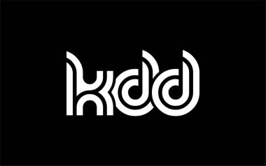 KDD Yaratıcı Eşsiz Modern Harf Logosu Tasarımı. Benzersiz bir harf dizaynına sahip stilize logo, soyut minimalist estetik ve modern cazibe sunar.