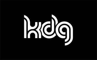 KDG Yaratıcı Eşsiz Modern Harf Logosu Tasarımı. Benzersiz bir harf dizaynına sahip stilize logo, soyut minimalist estetik ve modern cazibe sunar.