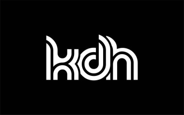 KDH Yaratıcı Eşsiz Modern Harf Logosu Tasarımı. Benzersiz bir harf dizaynına sahip stilize logo, soyut minimalist estetik ve modern cazibe sunar.