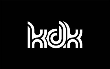 KDK Yaratıcı Eşsiz Modern Harf Logosu Tasarımı. Benzersiz bir harf dizaynına sahip stilize logo, soyut minimalist estetik ve modern cazibe sunar.