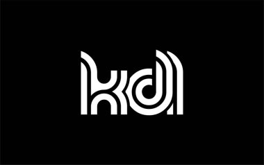 KDL Yaratıcı Eşsiz Modern Harf Logosu Tasarımı. Benzersiz bir harf dizaynına sahip stilize logo, soyut minimalist estetik ve modern cazibe sunar.