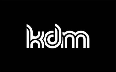 KDM Yaratıcı Eşsiz Modern Harf Logosu Tasarımı. Benzersiz bir harf dizaynına sahip stilize logo, soyut minimalist estetik ve modern cazibe sunar.