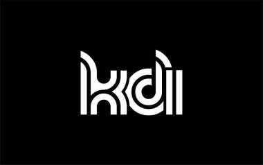 KDI Yaratıcı Eşsiz Modern Harf Logosu Tasarımı. Benzersiz bir harf dizaynına sahip stilize logo, soyut minimalist estetik ve modern cazibe sunar.