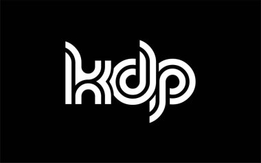 KDP Yaratıcı Eşsiz Modern Harf Logosu Tasarımı. Benzersiz bir harf dizaynına sahip stilize logo, soyut minimalist estetik ve modern cazibe sunar.