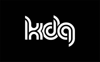KDQ Yaratıcı Eşsiz Modern Harf Logosu Tasarımı. Benzersiz bir harf dizaynına sahip stilize logo, soyut minimalist estetik ve modern cazibe sunar.