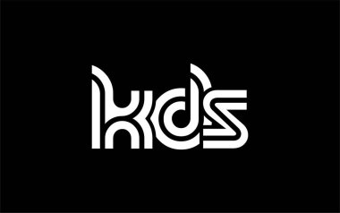 KDS Yaratıcı Eşsiz Modern Harf Logosu Tasarımı. Benzersiz bir harf dizaynına sahip stilize logo, soyut minimalist estetik ve modern cazibe sunar.