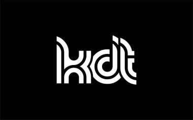 KDT Yaratıcı Eşsiz Modern Harf Logosu Tasarımı. Benzersiz bir harf dizaynına sahip stilize logo, soyut minimalist estetik ve modern cazibe sunar.