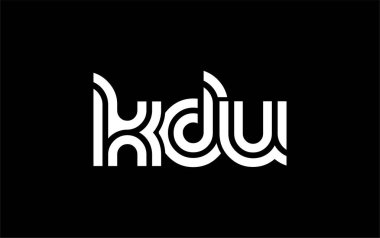 KDU Yaratıcı Eşsiz Modern Harf Logosu Tasarımı. Benzersiz bir harf dizaynına sahip stilize logo, soyut minimalist estetik ve modern cazibe sunar.