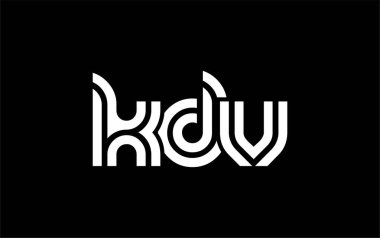 KDV Yaratıcı Eşsiz Modern Harf Logosu Tasarımı. Benzersiz bir harf dizaynına sahip stilize logo, soyut minimalist estetik ve modern cazibe sunar.
