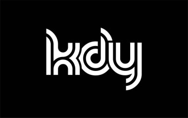 KDY Yaratıcı Eşsiz Modern Harf Logosu Tasarımı. Benzersiz bir harf dizaynına sahip stilize logo, soyut minimalist estetik ve modern cazibe sunar.