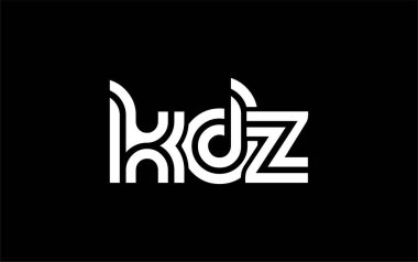 KDZ Yaratıcı Eşsiz Modern Harf Logosu Tasarımı. Benzersiz bir harf dizaynına sahip stilize logo, soyut minimalist estetik ve modern cazibe sunar.