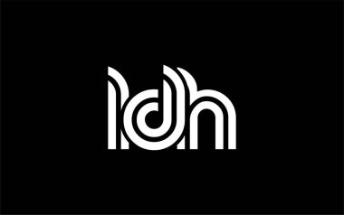 LDH Yaratıcı Eşsiz Modern Harf Logosu Tasarımı. Benzersiz bir harf dizaynına sahip stilize logo, soyut minimalist estetik ve modern cazibe sunar.