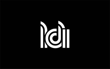 LDI Yaratıcı Eşsiz Modern Harf Logosu Tasarımı. Benzersiz bir harf dizaynına sahip stilize logo, soyut minimalist estetik ve modern cazibe sunar.