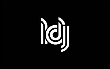 LDJ Yaratıcı Eşsiz Modern Harf Logosu Tasarımı. Benzersiz bir harf dizaynına sahip stilize logo, soyut minimalist estetik ve modern cazibe sunar.