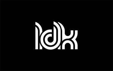 LDK Yaratıcı Eşsiz Modern Harf Logosu Tasarımı. Benzersiz bir harf dizaynına sahip stilize logo, soyut minimalist estetik ve modern cazibe sunar.