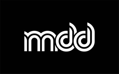 MDD Yaratıcı Eşsiz Modern Harf Logosu Tasarımı. Benzersiz bir harf dizaynına sahip stilize logo, soyut minimalist estetik ve modern cazibe sunar.