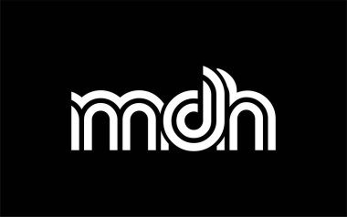 MDH Yaratıcı Eşsiz Modern Harf Logosu Tasarımı. Benzersiz bir harf dizaynına sahip stilize logo, soyut minimalist estetik ve modern cazibe sunar.