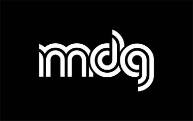 MDG Yaratıcı Eşsiz Modern Harf Logosu Tasarımı. Benzersiz bir harf dizaynına sahip stilize logo, soyut minimalist estetik ve modern cazibe sunar.