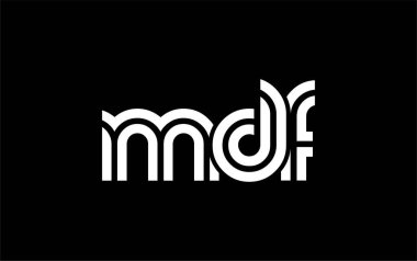 MDF Yaratıcı Eşsiz Modern Harf Logosu Tasarımı. Benzersiz bir harf dizaynına sahip stilize logo, soyut minimalist estetik ve modern cazibe sunar.
