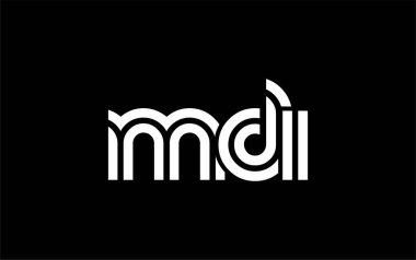 MDI Yaratıcı Eşsiz Modern Harf Logosu Tasarımı. Benzersiz bir harf dizaynına sahip stilize logo, soyut minimalist estetik ve modern cazibe sunar.