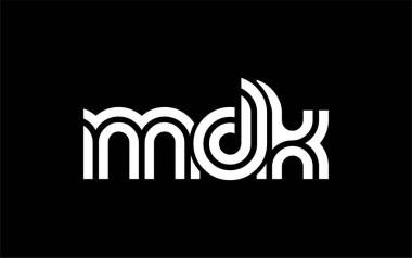 MDK Yaratıcı Eşsiz Modern Harf Logosu Tasarımı. Benzersiz bir harf dizaynına sahip stilize logo, soyut minimalist estetik ve modern cazibe sunar.