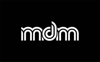 MDM Yaratıcı Eşsiz Modern Harf Logosu Tasarımı. Benzersiz bir harf dizaynına sahip stilize logo, soyut minimalist estetik ve modern cazibe sunar.