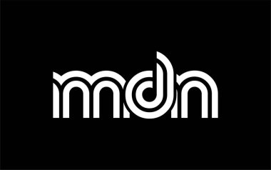 MDN Yaratıcı Eşsiz Modern Harf Logosu Tasarımı. Benzersiz bir harf dizaynına sahip stilize logo, soyut minimalist estetik ve modern cazibe sunar.