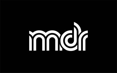 MDR Yaratıcı Eşsiz Modern Harf Logosu Tasarımı. Benzersiz bir harf dizaynına sahip stilize logo, soyut minimalist estetik ve modern cazibe sunar.