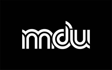 MDU Yaratıcı Eşsiz Modern Harf Logosu Tasarımı. Benzersiz bir harf dizaynına sahip stilize logo, soyut minimalist estetik ve modern cazibe sunar.