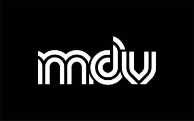 MDV Yaratıcı Eşsiz Modern Harf Logosu Tasarımı. Benzersiz bir harf dizaynına sahip stilize logo, soyut minimalist estetik ve modern cazibe sunar.