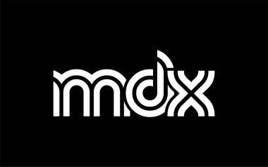 MDX Yaratıcı Eşsiz Modern Harf Logosu Tasarımı. Benzersiz bir harf dizaynına sahip stilize logo, soyut minimalist estetik ve modern cazibe sunar.