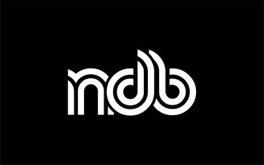NDB Yaratıcı Eşsiz Modern Harf Logosu Tasarımı. Benzersiz bir harf dizaynına sahip stilize logo, soyut minimalist estetik ve modern cazibe sunar.