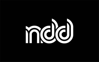 NDD Yaratıcı Eşsiz Modern Harf Logosu Tasarımı. Benzersiz bir harf dizaynına sahip stilize logo, soyut minimalist estetik ve modern cazibe sunar.