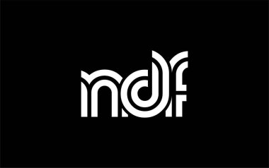 NDF Yaratıcı Eşsiz Modern Harf Logosu Tasarımı. Benzersiz bir harf dizaynına sahip stilize logo, soyut minimalist estetik ve modern cazibe sunar.