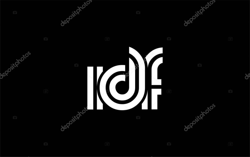 IDF Creative Unique Modern Letter Logo Design. Stylized logo featuring a unique letter design, presenting abstract minimalist aesthetics and modern appeal.