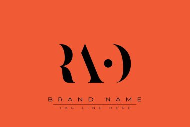 RAO soyut harf logosu tasarımı. Bu logo üç soyut harf tarafından tasarlanmıştır..