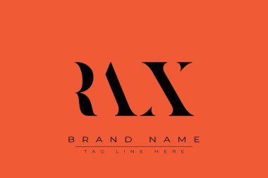 RAX soyut harf logosu tasarımı. Bu logo üç soyut harf tarafından tasarlanmıştır..