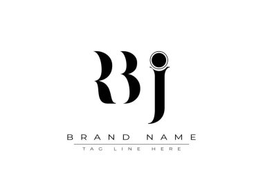 RBJ soyut harf logosu tasarımı. Bu logo üç soyut harf tarafından tasarlanmıştır..