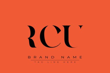 RCU soyut harf logosu tasarımı. Bu logo üç soyut harf tarafından tasarlanmıştır..