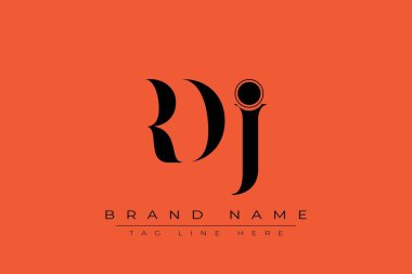 RDJ soyut harf logosu tasarımı. Bu logo üç soyut harf tarafından tasarlanmıştır..