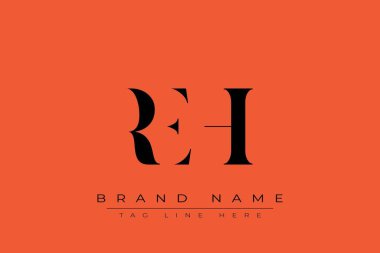 REH soyut harf logosu tasarımı. Bu logo üç soyut harf tarafından tasarlanmıştır..