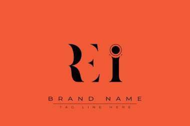 REI soyut harf logosu tasarımı. Bu logo üç soyut harf tarafından tasarlanmıştır..